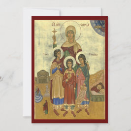 Gebetskarte der Heiligen Sophia, Glaube, Hoffnung, Feiertagskarte