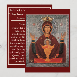 Gebetskarte der Mutter Gottes-Unerschöpfliches Hei Dankeskarte