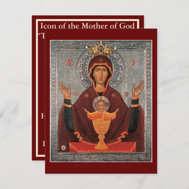 Gebetskarte der Mutter Gottes-Unerschöpfliches Hei Einladung (Vorne/Hinten)