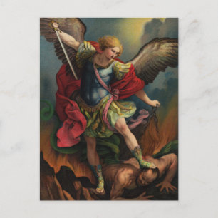 Gebetskarte des Erzengels Michael Postkarte