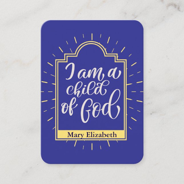 Gebetskarte des personalisierten Kindes Platzkarte (Vorderseite)