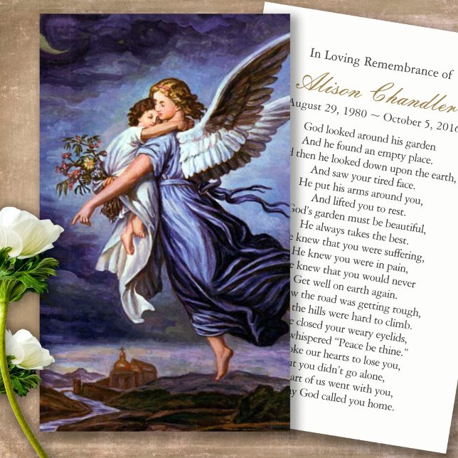 Gebetskarte | Engel des Herrn 5 (catholic, religious, celebration of life, in loving memory of, prayer cards for bereavement)