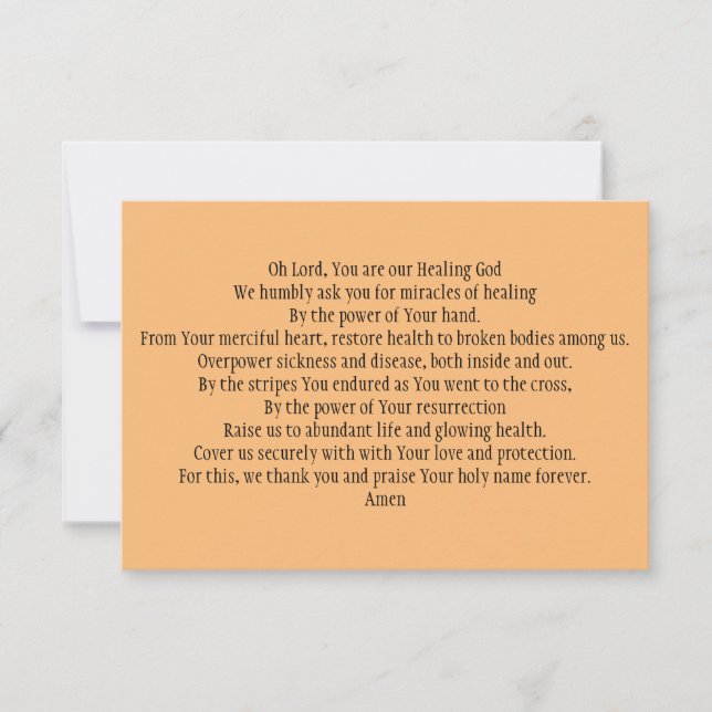 Gebetskarte für Heilung und Gesundheit Dankeskarte (Vorderseite)