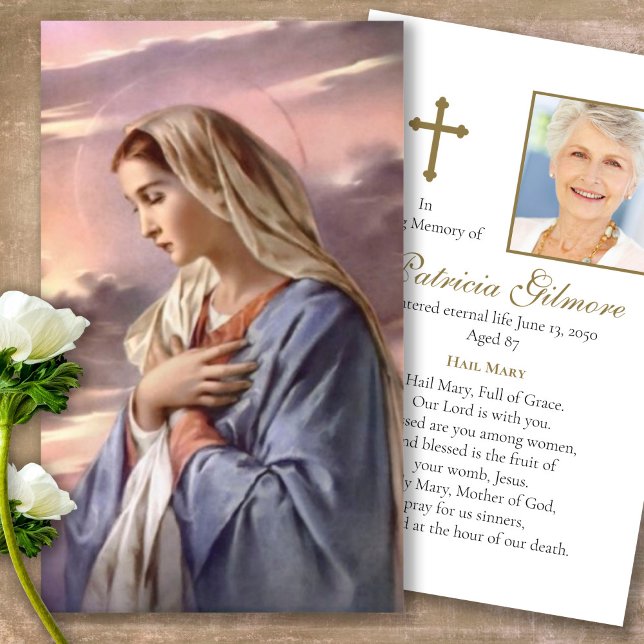 Gebetskarte | Heilige Mutter (catholic, religious, celebration of life, in loving memory of, prayer cards for bereavement)