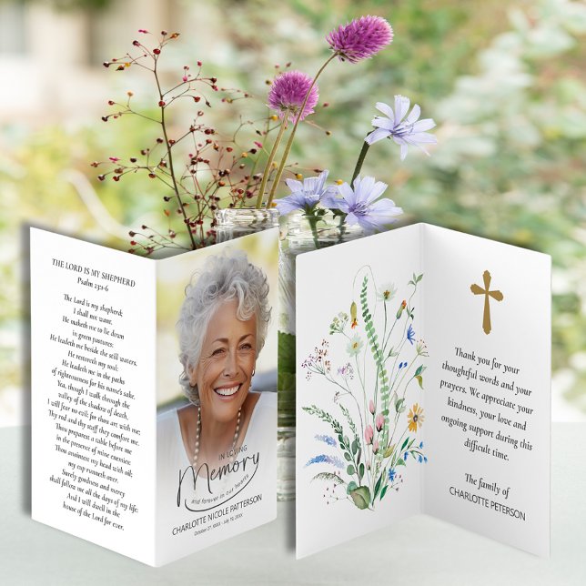 Gebetskarte im Foto der Liebe eingeklappt Visitenkarten (Folded In Loving Memory Photo Prayer Cards)