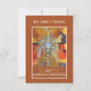 Gebetskarte Name 20. Ordination Jubiläum Host Dankeskarte