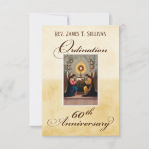 Gebetskarte Name 60. Ordination Jahrestag Altar Dankeskarte