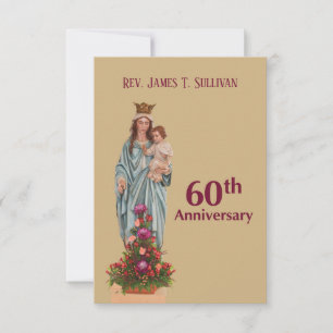 Gebetskarte Name 60. Ordination Jubiläum Mary Dankeskarte