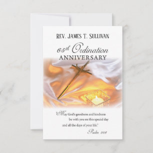 Gebetskarte Name 65. Ordination Jubiläumskreuz Dankeskarte