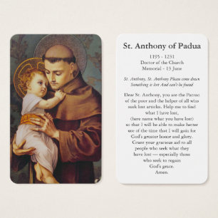 Gebetskarte St. Anthony Padua