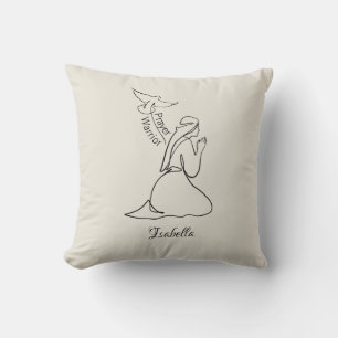 Gebetskrieger Design & Benutzerdefinierter Name Kissen