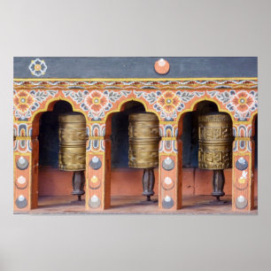 Gebetsmühlen - Bhutan Poster