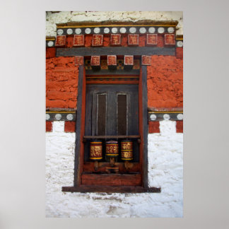 Gebetsräder im Tempel Poster