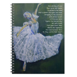 Gebetszeitschrift mit Ballerina und Poesie Notizblock