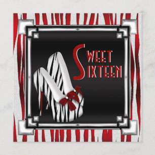 Gebeugter Zebra-Stilett-Fersen-roter Einladung