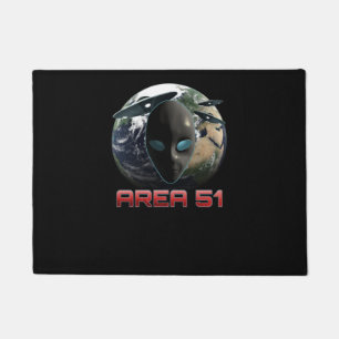 Gebiet 51 Alien und UFO über der Erde Fußmatte