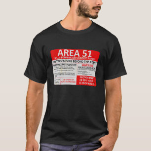 Gebiet 51 Militärbasenwarnsystem Souvenir T-Shirt