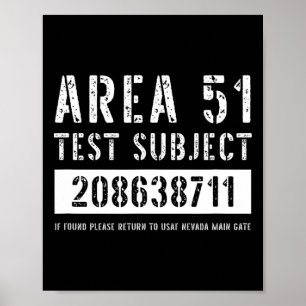 Gebiet 51 Prüfgegenstand 8711 Alien Entführung Hal Poster