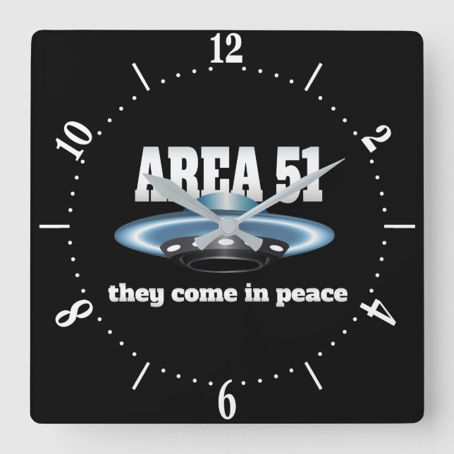 Gebiet 51 quadratische wanduhr (Vorderseite)
