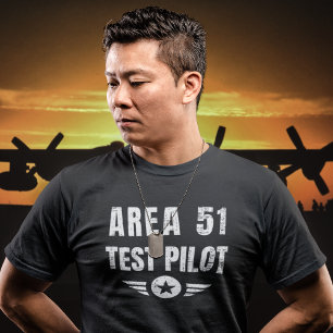 Gebiet 51 Testpilot - Coole Funny Alien UFO T-Shirt