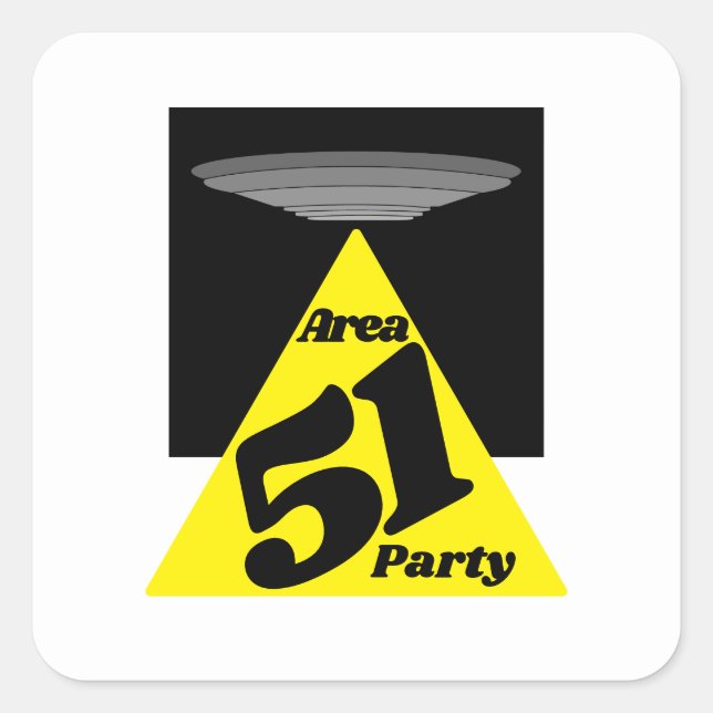 Gebiet 51 UFO, Geburtstag Quadratischer Aufkleber (Vorderseite)