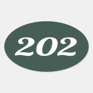 Gebiet Code 202 (Washington DC) Ovaler Aufkleber