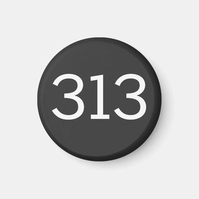 Gebiet Code 313 (Detroit) Magnet (Vorne)