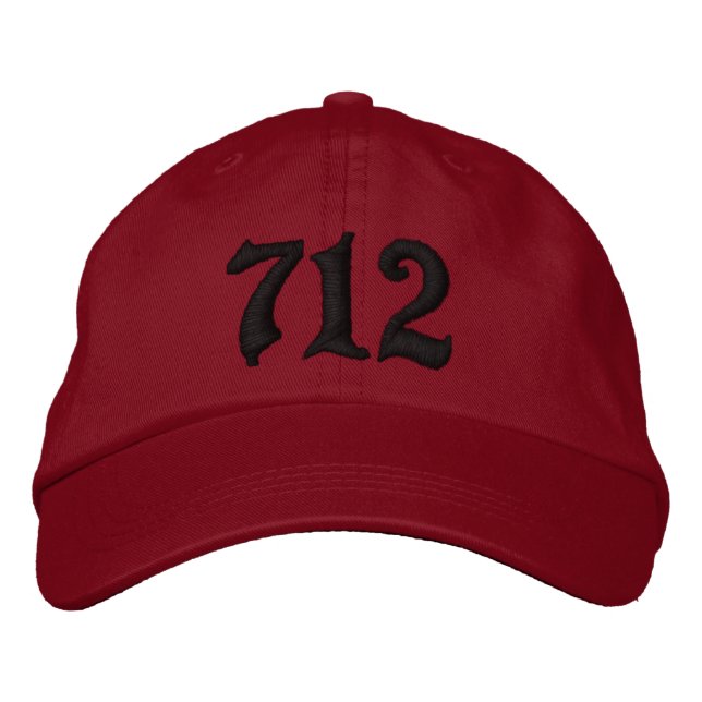 Gebiet Code 712 , Sioux City, IOWA Bestickte Baseballkappe (Vorderseite)