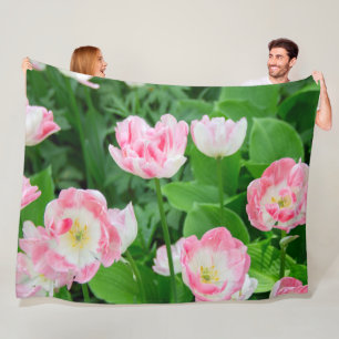 Gebiet der rosa Tulpen Fleecedecke