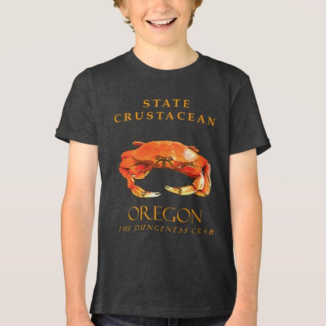 Gebiet Oregon Crustacean The Dungeness Crab Tri-Blend Shirt (Vorderseite)
