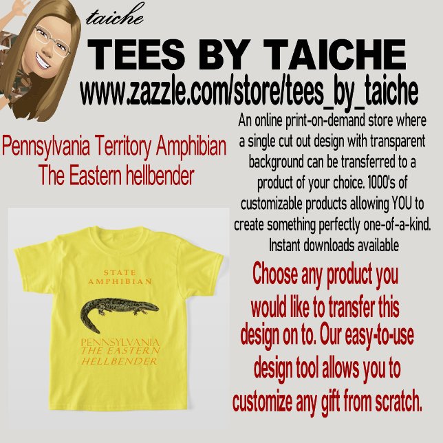 Gebiet Pennsylvania Amphibien The Eastern hellb T-Shirt (Von Creator hochgeladen)
