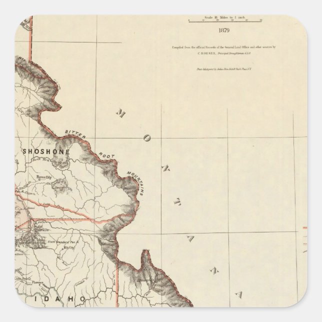 Gebiet von Idaho Quadratischer Aufkleber (Vorderseite)