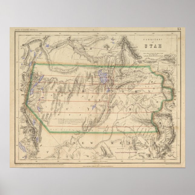 Gebiet von Utah Poster (Vorne)