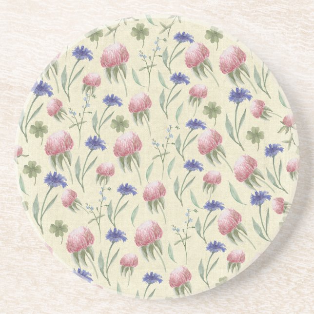 Gebiet wild lebender Blume Sandstein Untersetzer (Vorne)