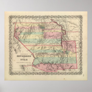 Gebiete von New Mexico und Utah Poster
