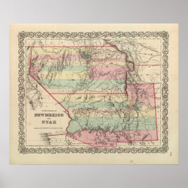 Gebiete von New Mexico und Utah Poster (Vorne)