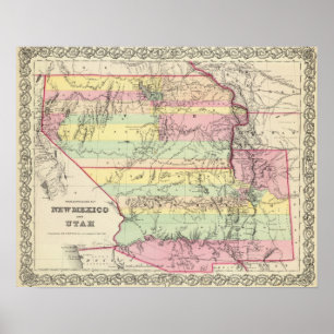Gebiete von New Mexico und Utah Poster