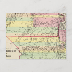 Gebiete von New Mexico und Utah Postkarte