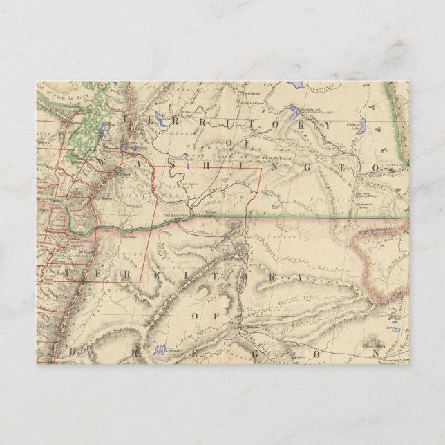 Gebiete Washington und Oregon Postkarte (Vorderseite)