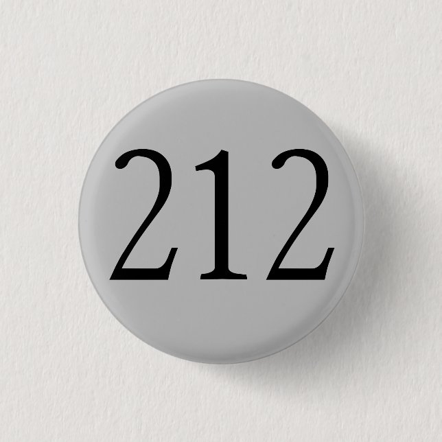 Gebietscode 212 (NY City) Button (Vorderseite)