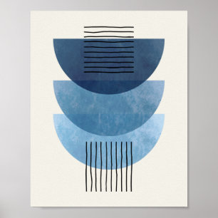 Gebilde aus dem Mittelalter BLAU modern abstrakt Poster