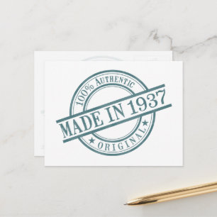 Gebildet 1937 Briefmarke-Logo für die Geburtstagsg Postkarte