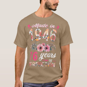 Gebildet 1946 Floral 76 Jahre alt 76. Geburtstagsg T-Shirt