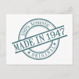 Gebildet 1947 Briefmarke-Logo für die Runde Gummi Postkarte