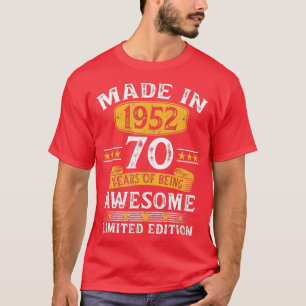 Gebildet 1952 70 Jahre alte Geschenke 70. Geburtst T-Shirt