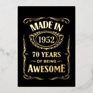 Gebildet 1952 70 Jahre phantastisch 2022 Tag Folieneinladung