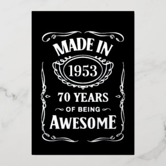 Gebildet 1953 70 Jahre phantastisch 2023 Tag Folieneinladung