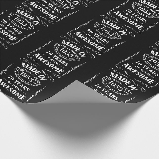 Gebildet 1953 70 Jahre phantastisch 2023 Tag Geschenkpapier (Ecke)