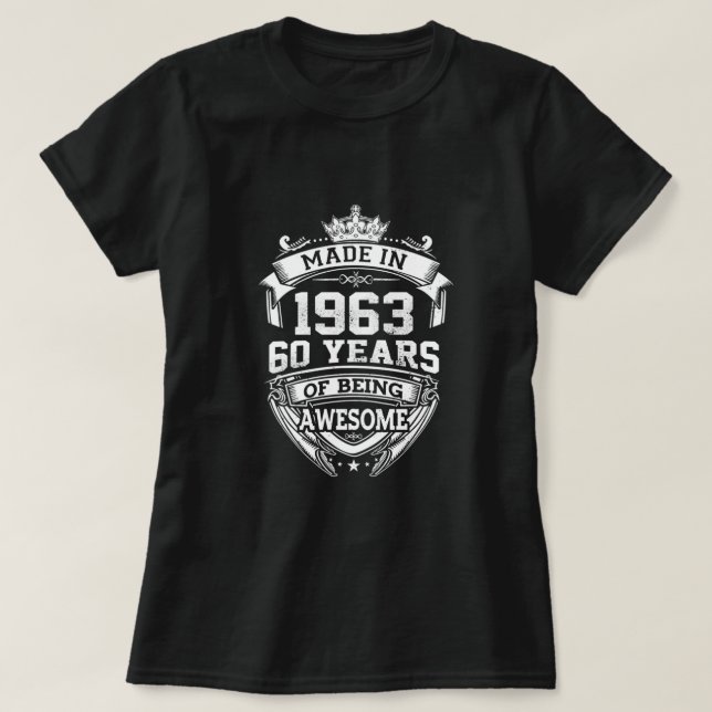 Gebildet 1963 60 Jahre Phantastisch T-Shirt (Design vorne)