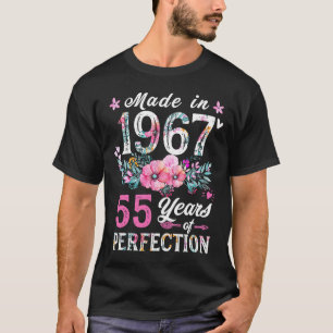 Gebildet 1967 floral Vintag 55. Geburtstag für Wom T-Shirt